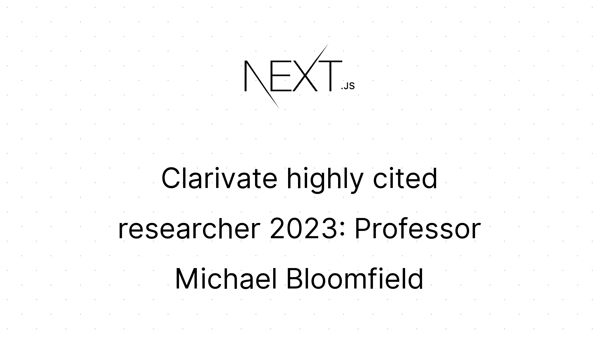Clarivate highly cited researcher 2023 Professor Michael Bloomfield Bloomfield Health